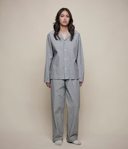 MERZ B. SCHWANEN COTTON PYJAMA PANTS - DEEP BLACK/ NATURE