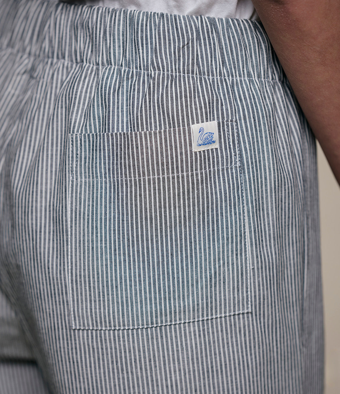 MERZ B. SCHWANEN COTTON PYJAMA PANTS - DEEP BLACK/ NATURE