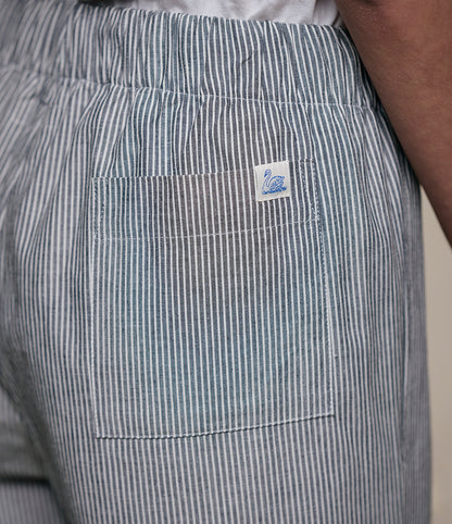 MERZ B. SCHWANEN COTTON PYJAMA PANTS - DEEP BLACK/ NATURE