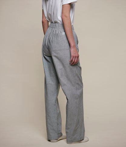 MERZ B. SCHWANEN COTTON PYJAMA PANTS - DEEP BLACK/ NATURE