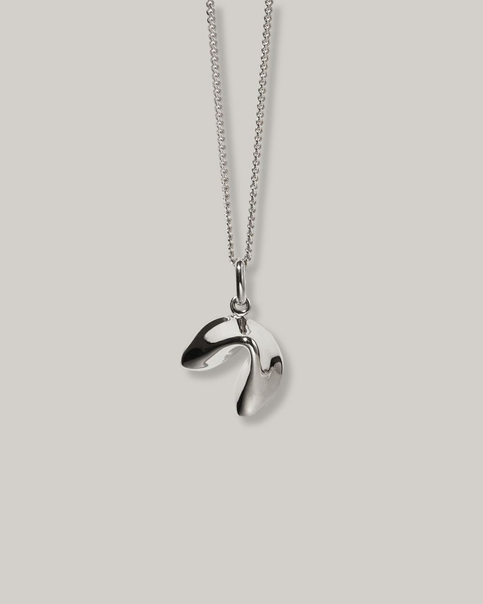 MEADOWLARK FORTUNE COOKIE CHARM NECKLACE - STERLING SILVER