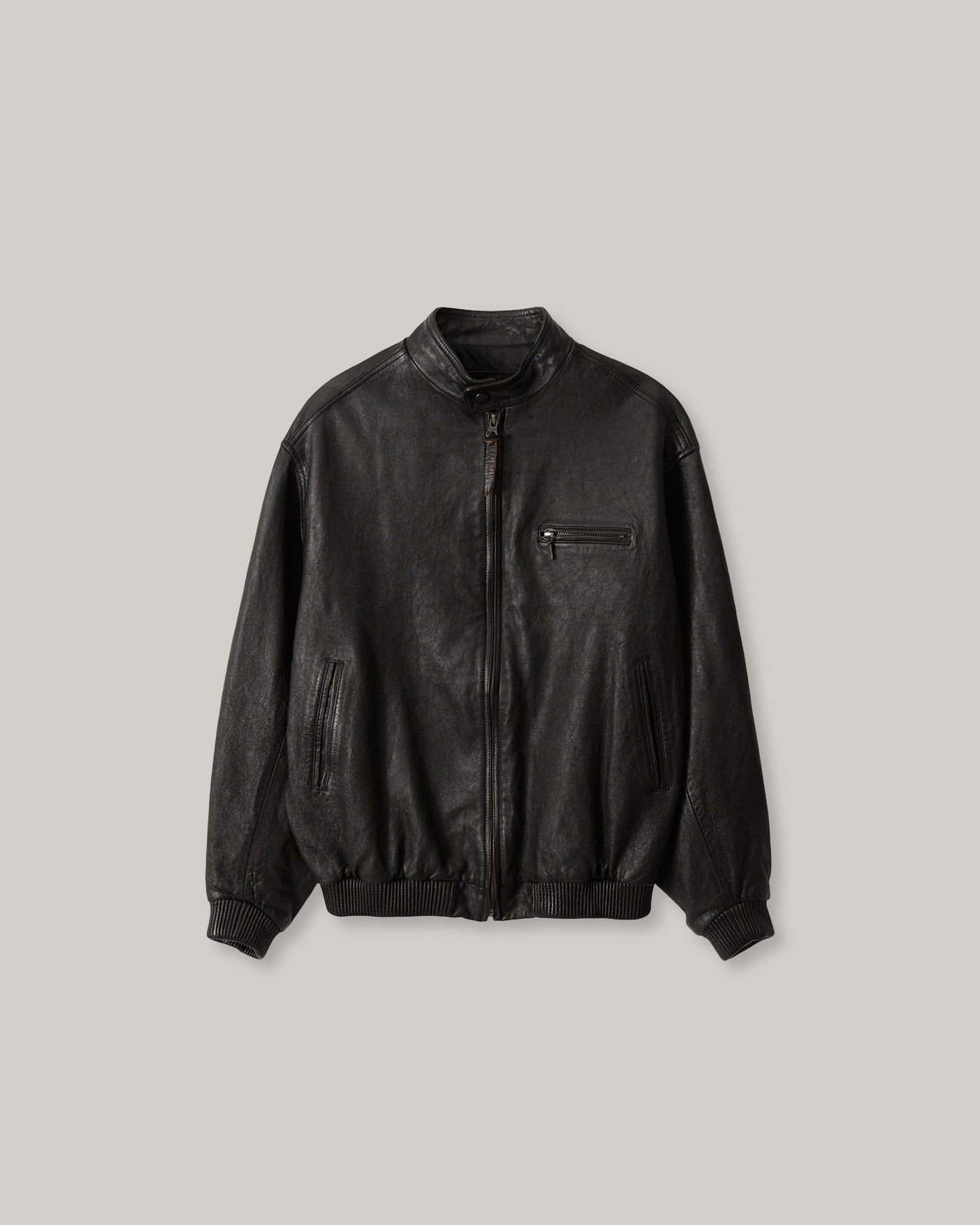 NOTHING WRITTEN LEATHER SINGLE RIDER JACKET - BLACK