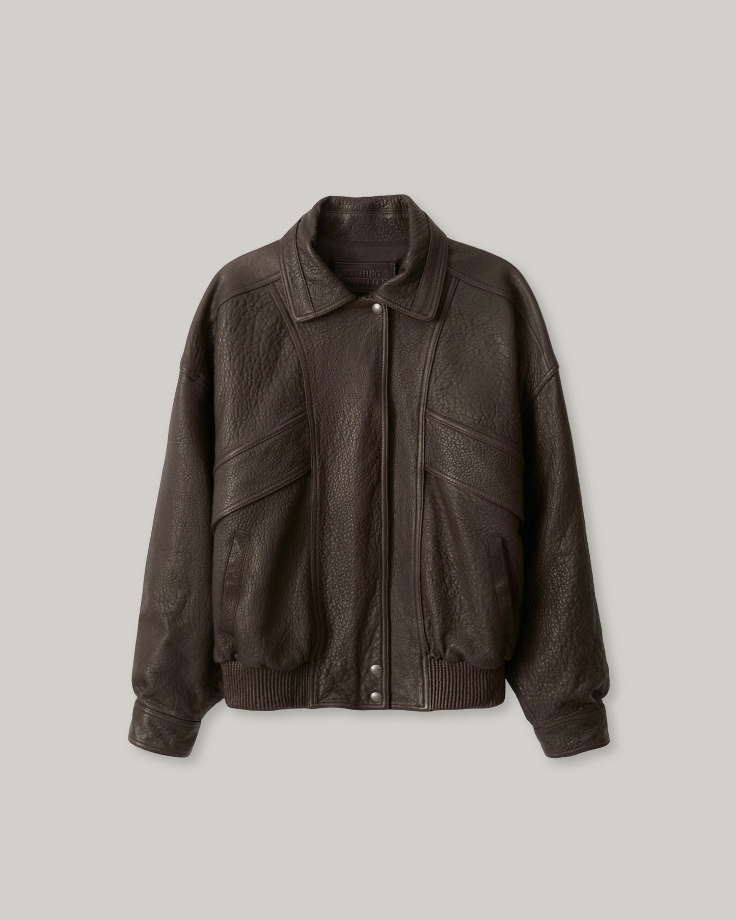 NOTHING WRITTEN LAMBSKIN BOMBER - BROWN