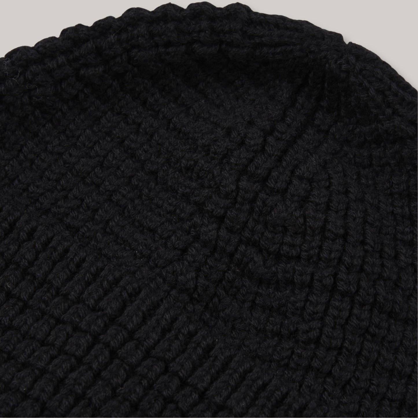 MERZ B. SCHWANEN WAFFLE STRUCTURE STURDY BEANIE - DEEP BLACK