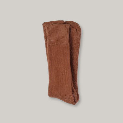 TENDER RIB CALF COTTON SOCKS - TAN WATTLE