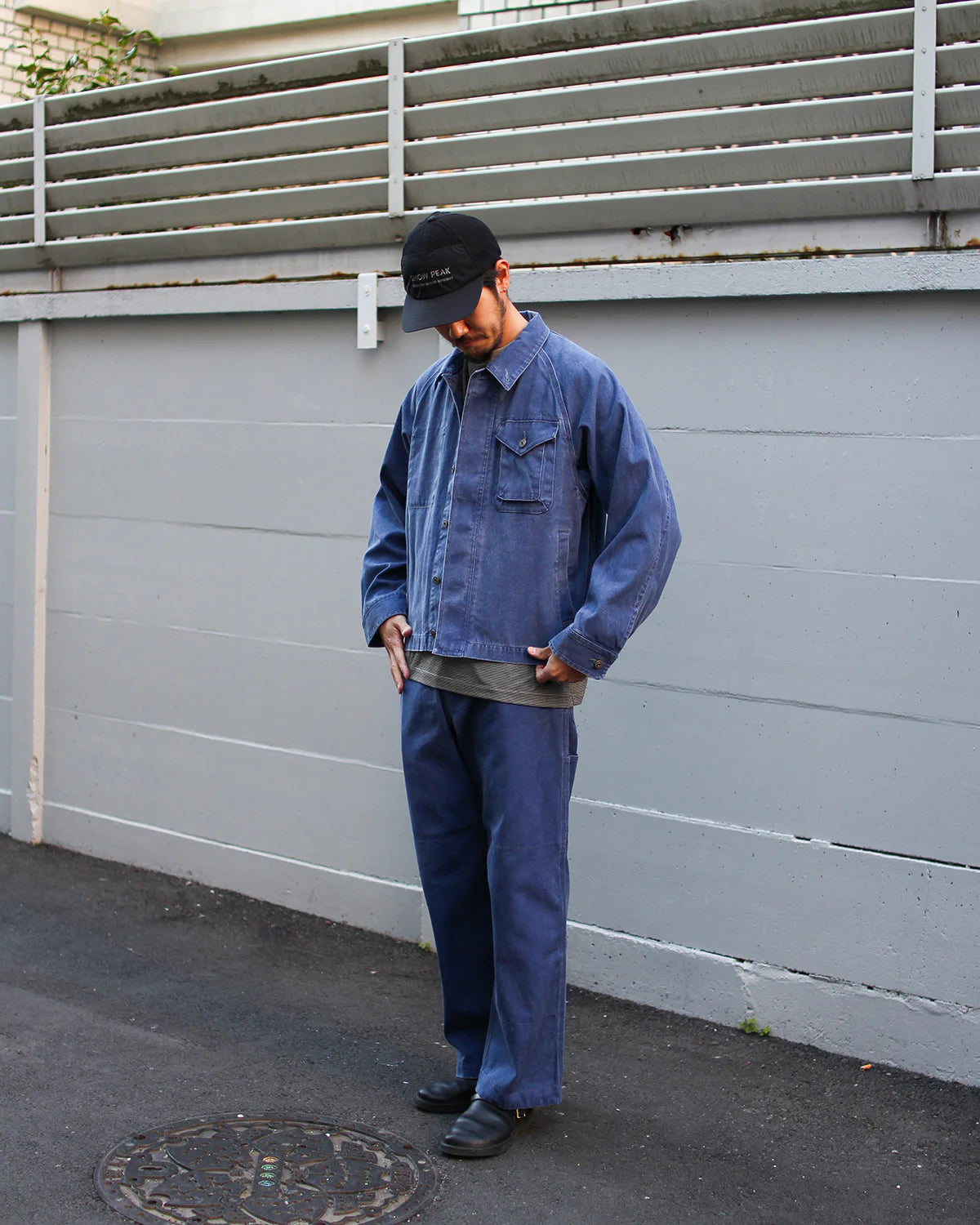 SNOW PEAK SULPHUR DYED FADE PANTS - BLUE