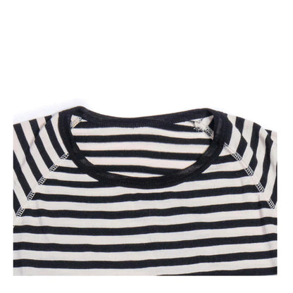 HEIMAT MERINO RAGLAN STRIPE LONG SLEEVE TEE - SCHWARZ/ SEASHELL