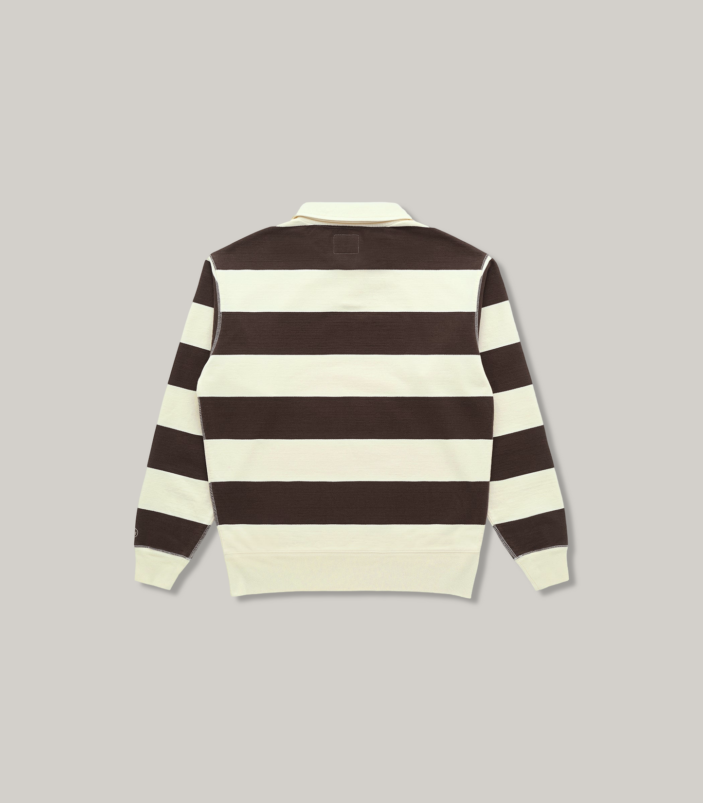 KNICKERBOCKER RUGBY POLO SWEATSHIRT - MUSHROOM/ BROWN