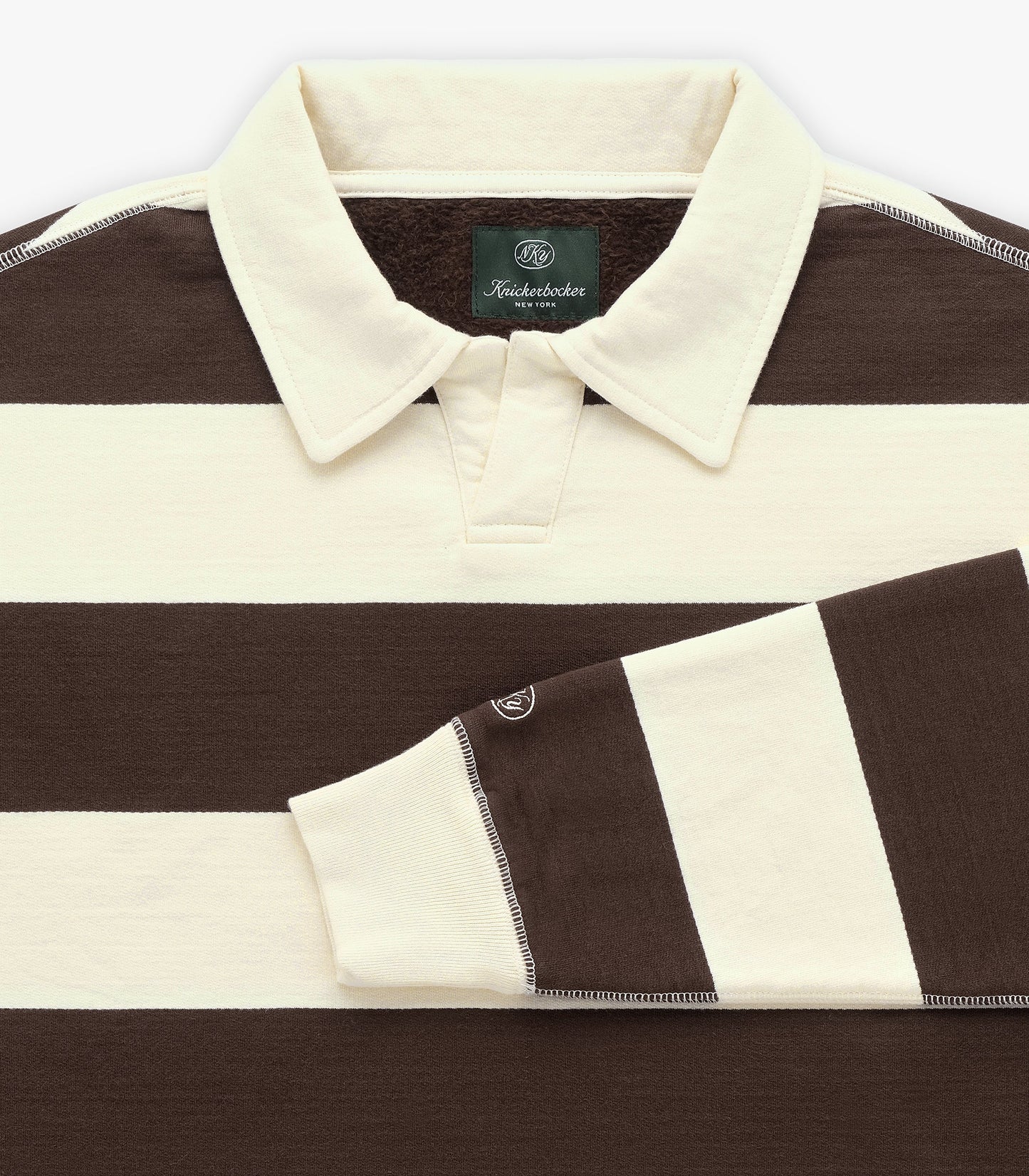 KNICKERBOCKER RUGBY POLO SWEATSHIRT - MUSHROOM/ BROWN