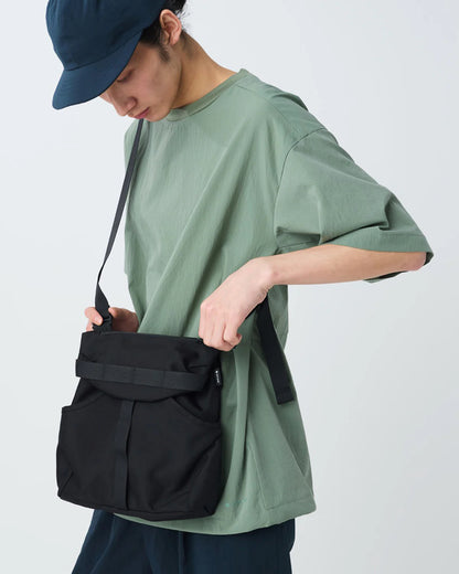 SNOW PEAK RECYCLED CORDURA SHOULDER BAG - BLACK