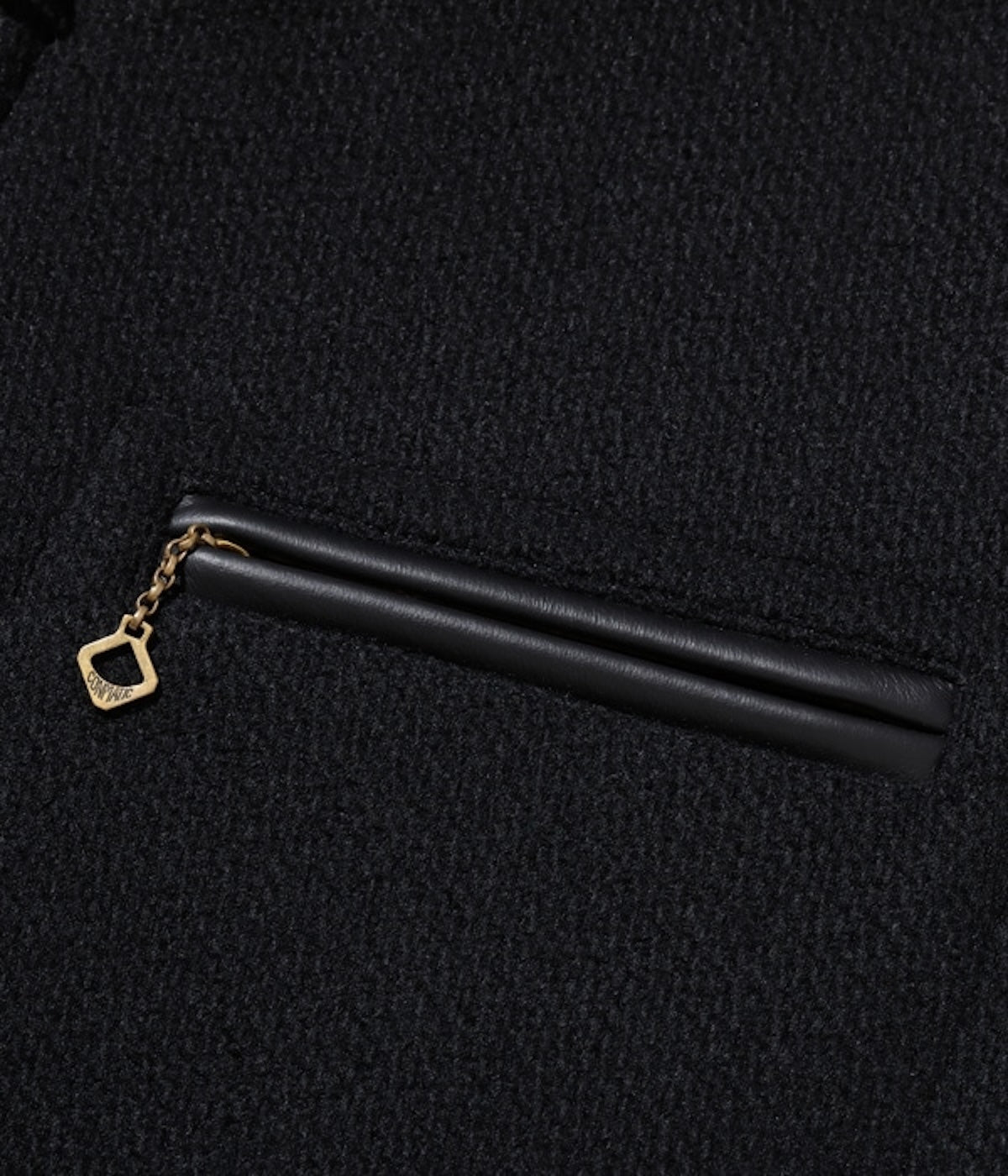 SUGAR CANE WOOL MELTON SPORTS JACKET - BLACK