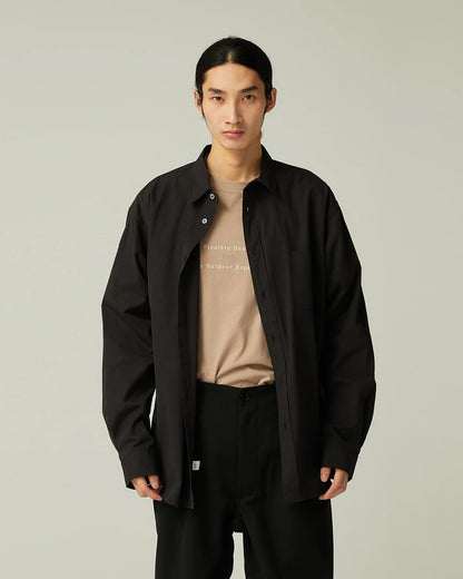 SNOW PEAK ORGANIC COTTON SHIRT - BLACK
