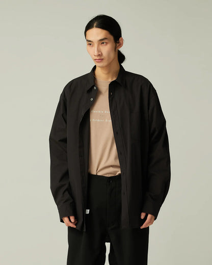 SNOW PEAK ORGANIC COTTON SHIRT - BLACK