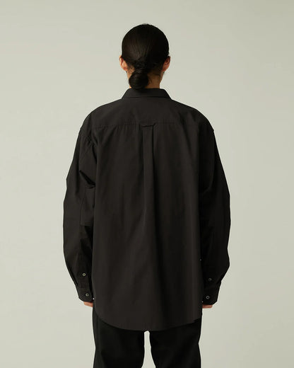 SNOW PEAK ORGANIC COTTON SHIRT - BLACK