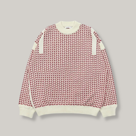 YASHIKI SHINSETSU KNIT - NATURAL/ RED