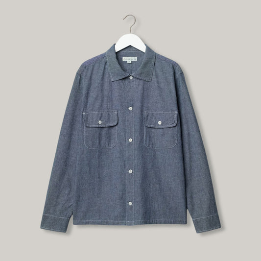 MERZ B. SCHWANEN CHAMBRAY SHIRT06 - DENIM BLUE