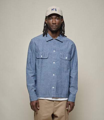 MERZ B. SCHWANEN CHAMBRAY SHIRT06 - DENIM BLUE