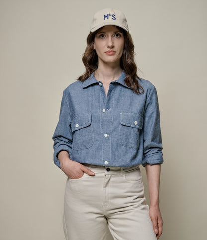 MERZ B. SCHWANEN CHAMBRAY SHIRT06 - DENIM BLUE