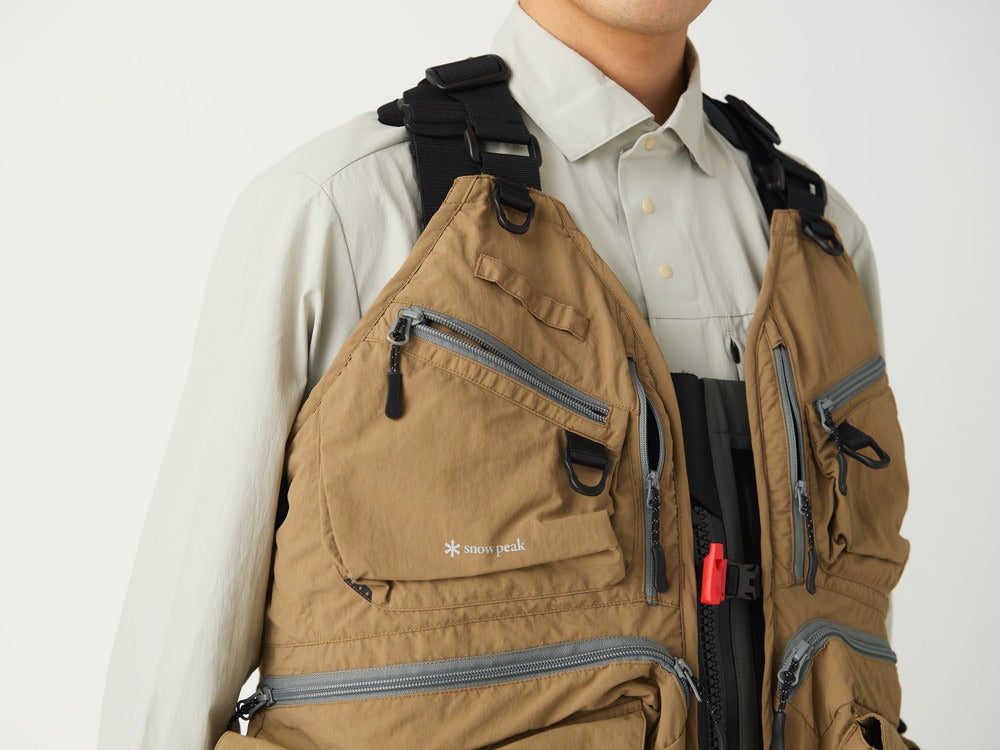 SNOW PEAK V1 STRAP FLY FISHING VEST - BEIGE
