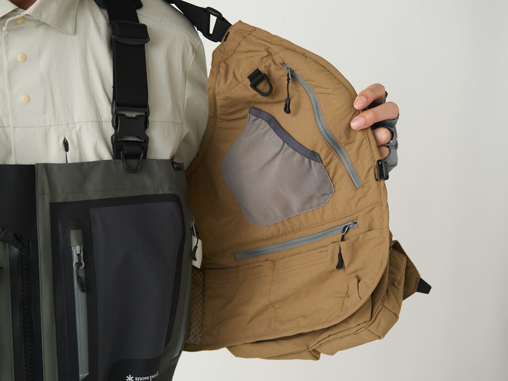SNOW PEAK V1 STRAP FLY FISHING VEST - BEIGE