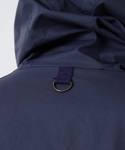 SNOW PEAK TRAD LABEL WAXED COTTON HOODIE - NAVY