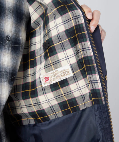 SNOW PEAK TRAD LABEL WAXED COTTON HOODIE - NAVY