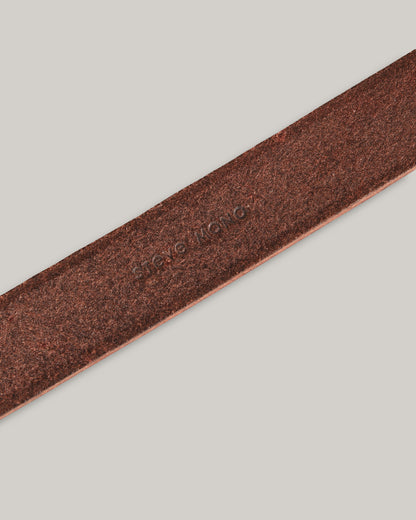 STEVE MONO BRASS BUCKLE BELT 005 - COGNAC