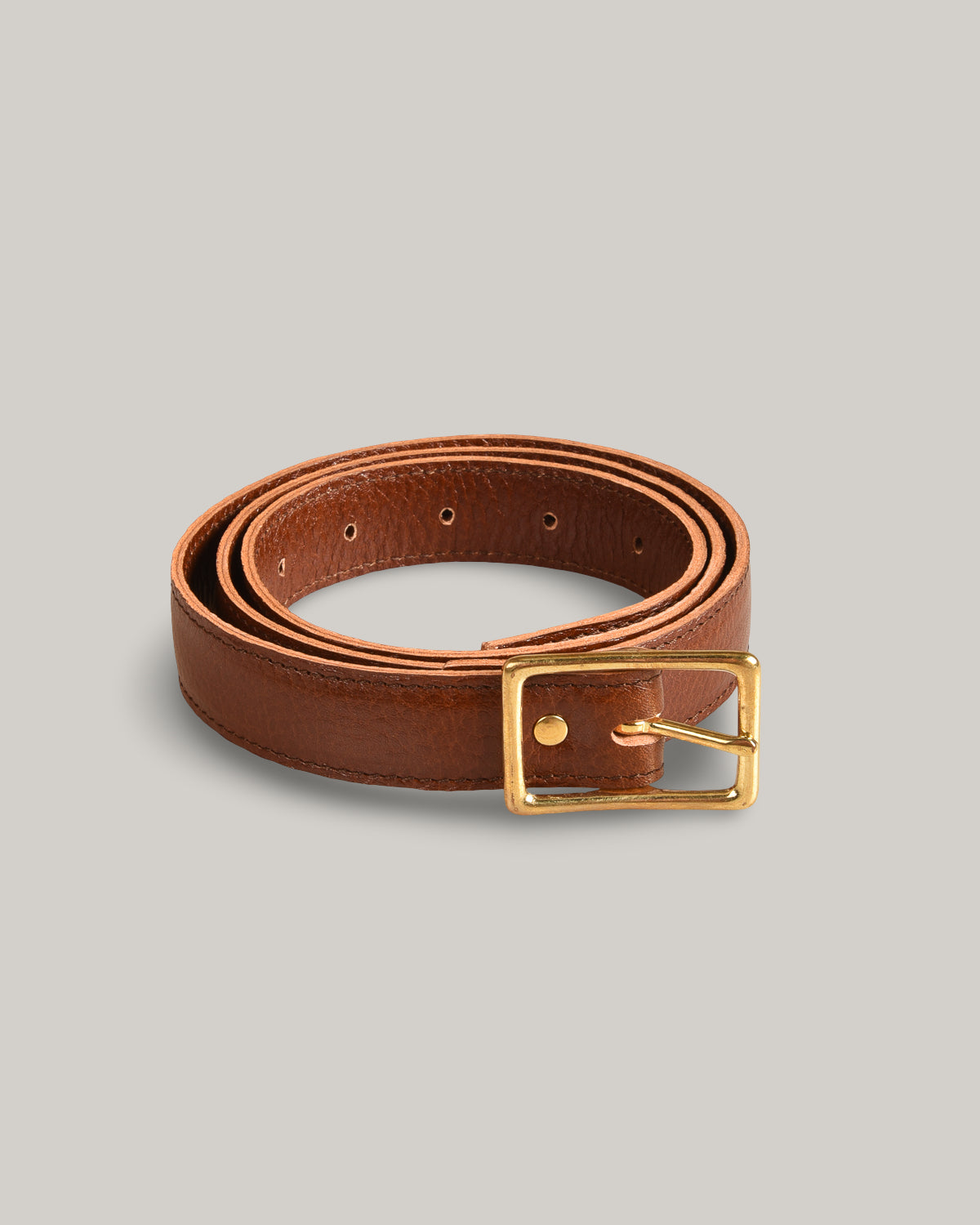 STEVE MONO BRASS BUCKLE DAX BELT 006 - COGNAC