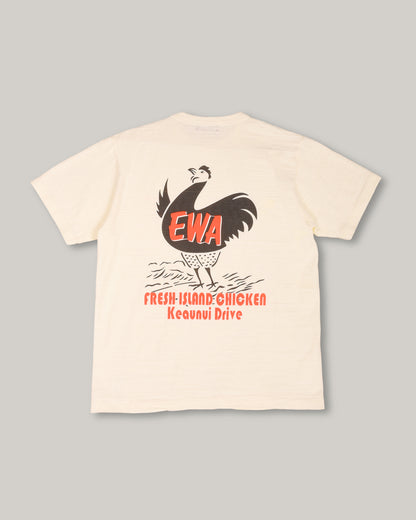 SUN SURF SLUB YARN TEE 'FRESH ISLAND CHICKEN' - OFF WHITE