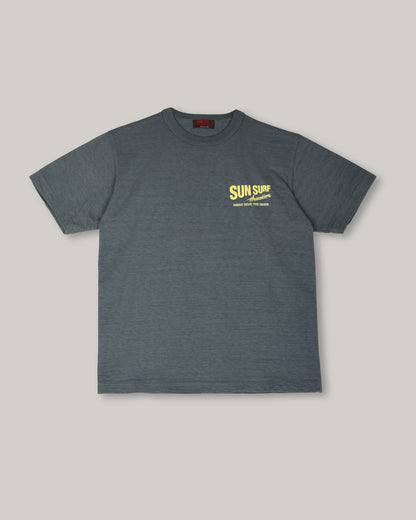 SUN SURF SLUB YARN TEE 'FRESH ISLAND CHICKEN' - BLACK