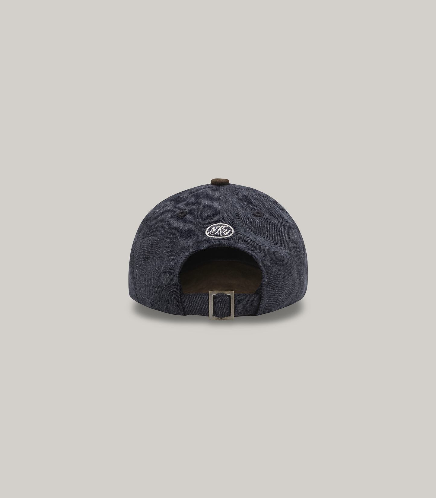 KNICKERBOCKER SCRIPT COTTON & LINEN CAP - BLACK