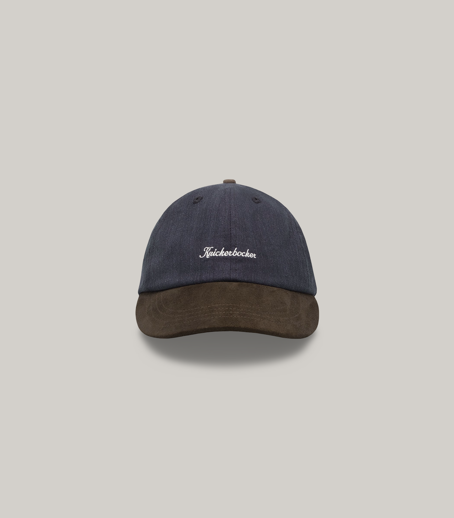 KNICKERBOCKER SCRIPT COTTON & LINEN CAP - BLACK