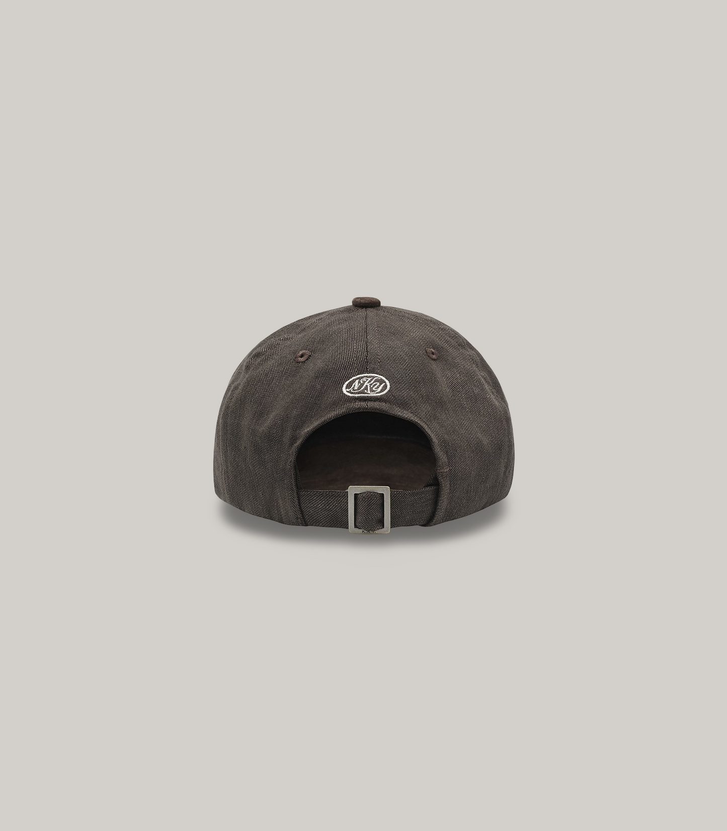 KNICKERBOCKER SCRIPT COTTON & LINEN CAP - COFFEE
