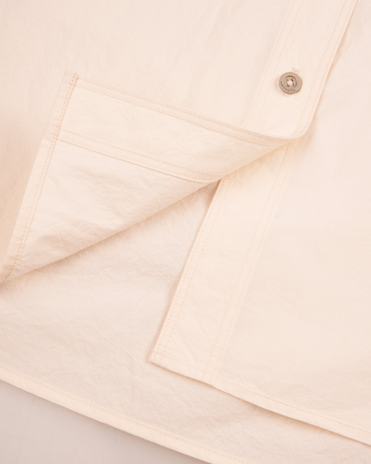 WORK WORKS WOMEN'S ROUND COLLAR SHIRT - CREAM