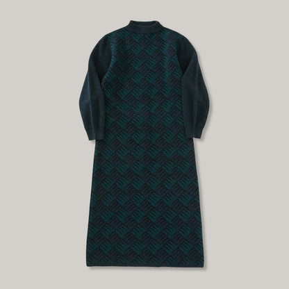 BLUE BLUE JAPAN WOMEN'S WIND AND WAVE PATTERN DRESS - TEAL