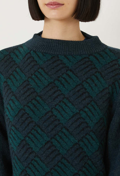 BLUE BLUE JAPAN WOMEN'S WIND AND WAVE PATTERN DRESS - TEAL