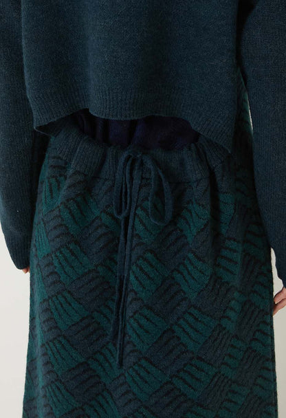 BLUE BLUE JAPAN WOMEN'S WIND AND WAVE PATTERN DRESS - TEAL