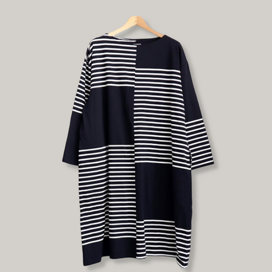 TS(S) SLIP PANEL BASQUE SHIRT DRESS - NAVY