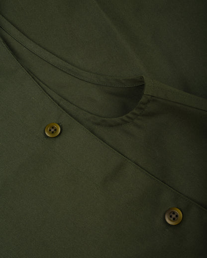 TS(S) HARD TWILL CLOTH SIDE BUTTON SLEEVELESS DRESS - GREEN
