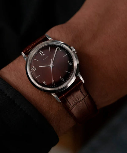 TIMEX MARLIN ® HAND-WOUND 34MM LEATHER STRAP WATCH  - BROWN