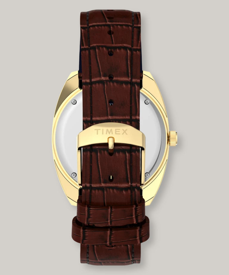 TIMEX 1978 DAY DATE FUMÉ 37MM - BROWN CROC LEATHER STRAP