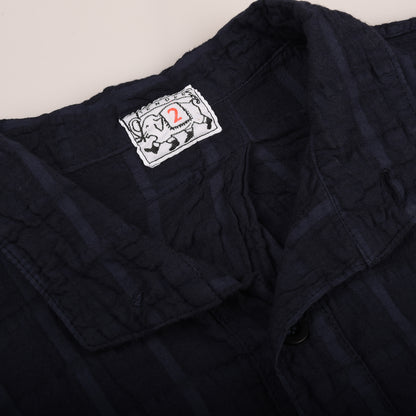 TENDER FLIPPED COLLAR SHIRT - AIRBAG CAMBRIC - HADAL BLUE