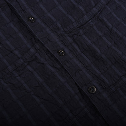 TENDER FLIPPED COLLAR SHIRT - AIRBAG CAMBRIC - HADAL BLUE