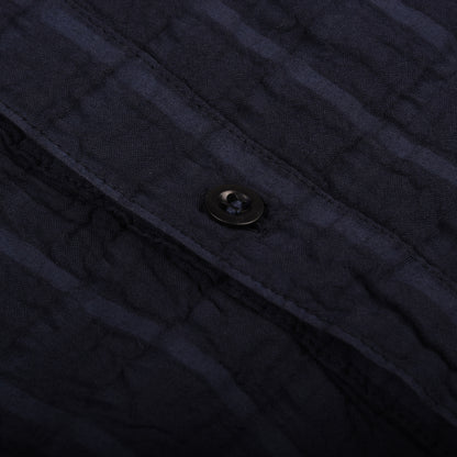 TENDER FLIPPED COLLAR SHIRT - AIRBAG CAMBRIC - HADAL BLUE