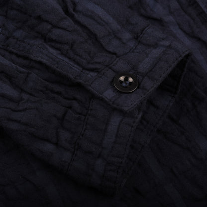 TENDER FLIPPED COLLAR SHIRT - AIRBAG CAMBRIC - HADAL BLUE