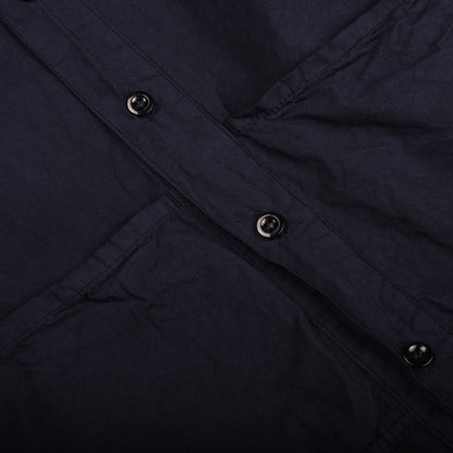 TENDER FLIPPED COLLAR SHIRT - ECRU LAWN - HADAL BLUE