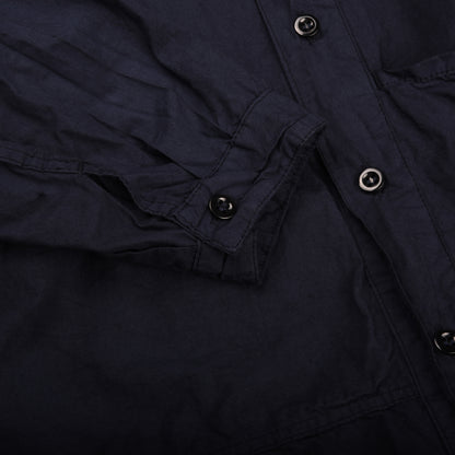 TENDER FLIPPED COLLAR SHIRT - ECRU LAWN - HADAL BLUE