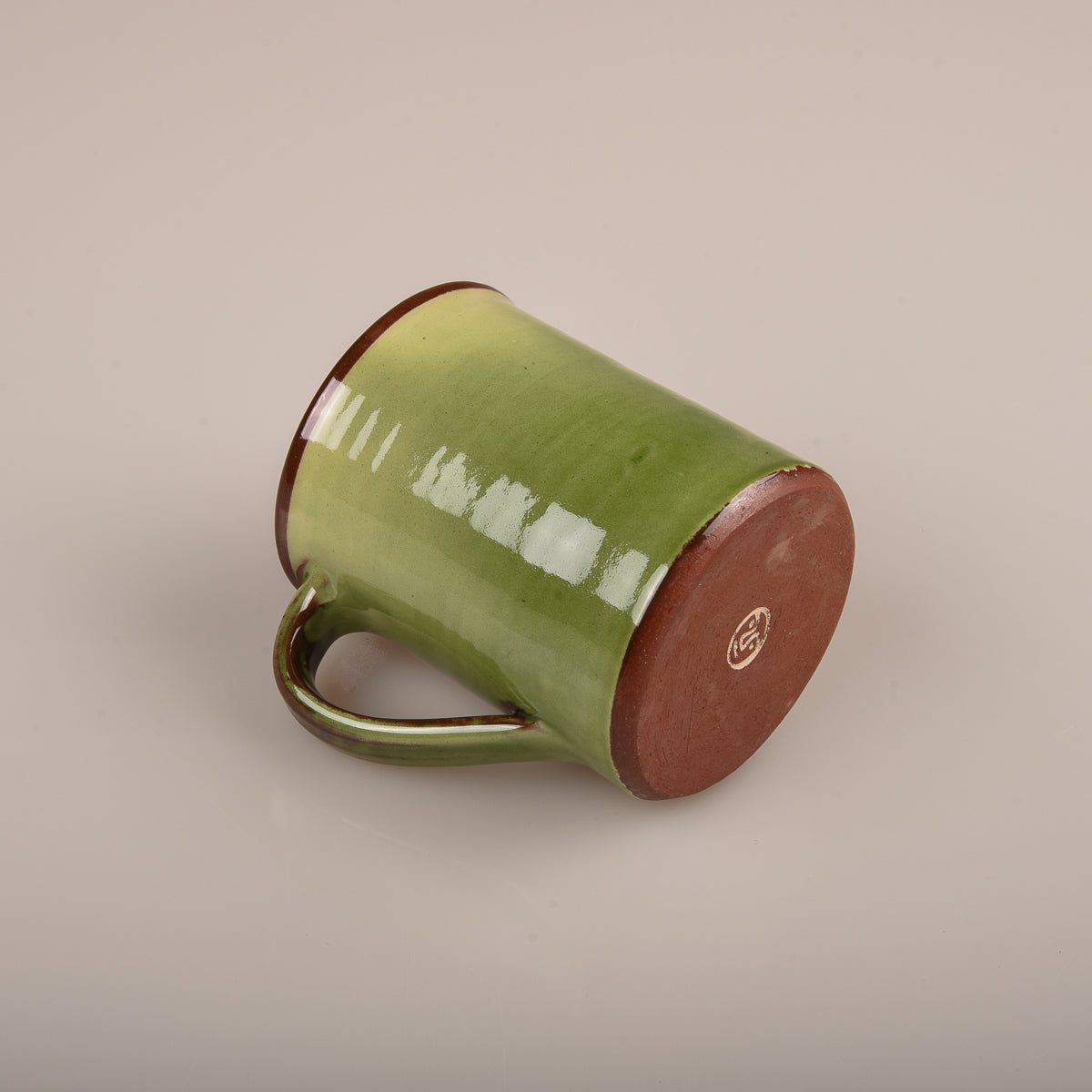 TENDER HAND-THROWN NATURAL RED CLAYCOFFEE MUG - GREEN GLAZE