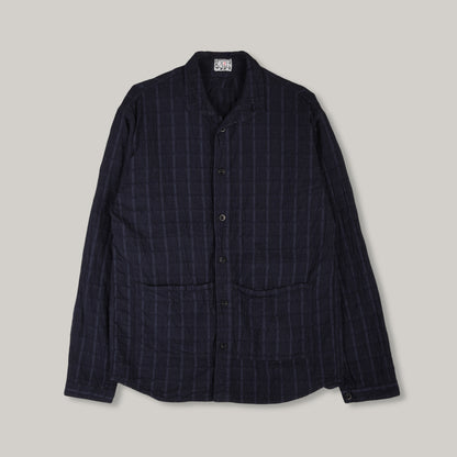 TENDER FLIPPED COLLAR SHIRT - AIRBAG CAMBRIC - HADAL BLUE