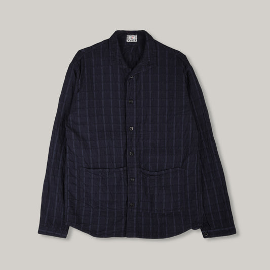 TENDER FLIPPED COLLAR SHIRT - AIRBAG CAMBRIC - HADAL BLUE